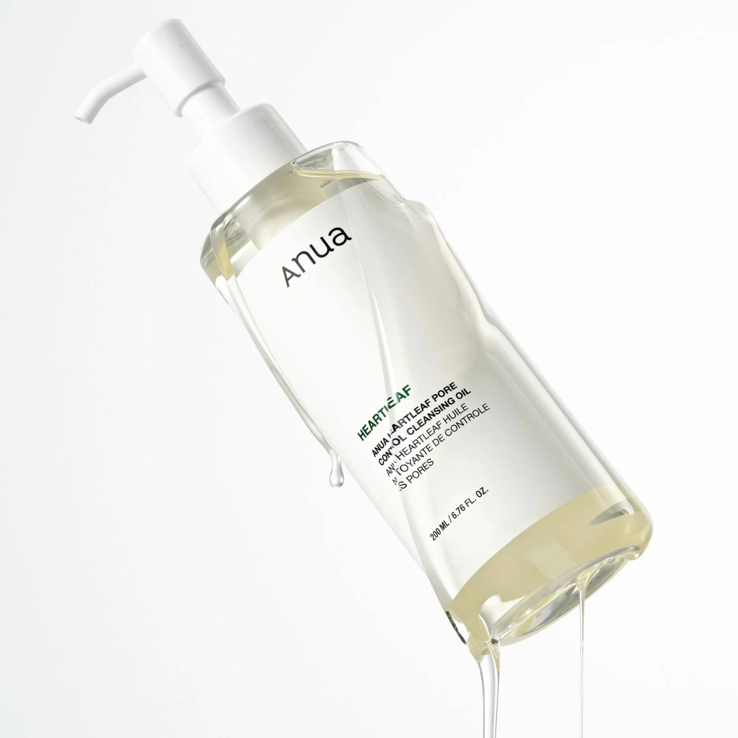Anua skincare product with a pump on a white background
