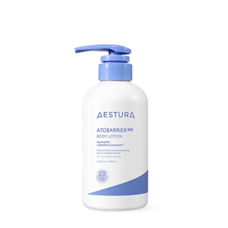 Aestura Atobarrier 365 body lotion bottle on a white background
