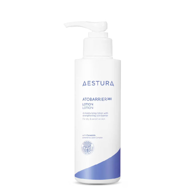 Aestura Atobarrier Lotion bottle on a white background