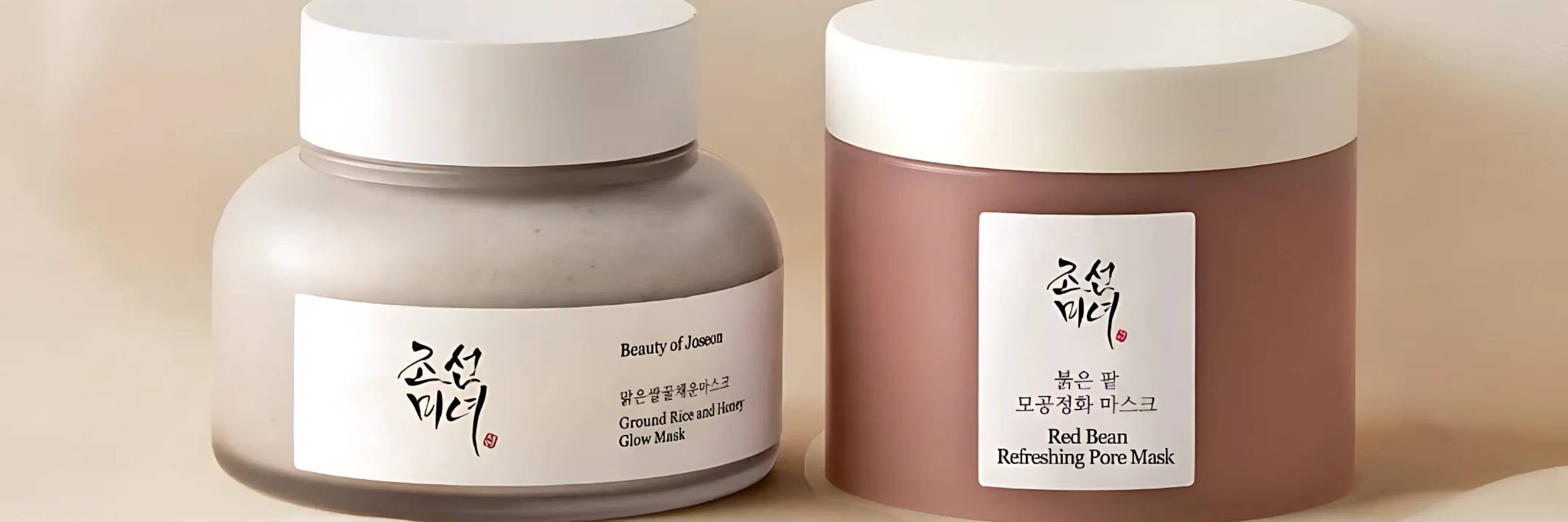 Two Beauty of Joseon skincare products on a beige background