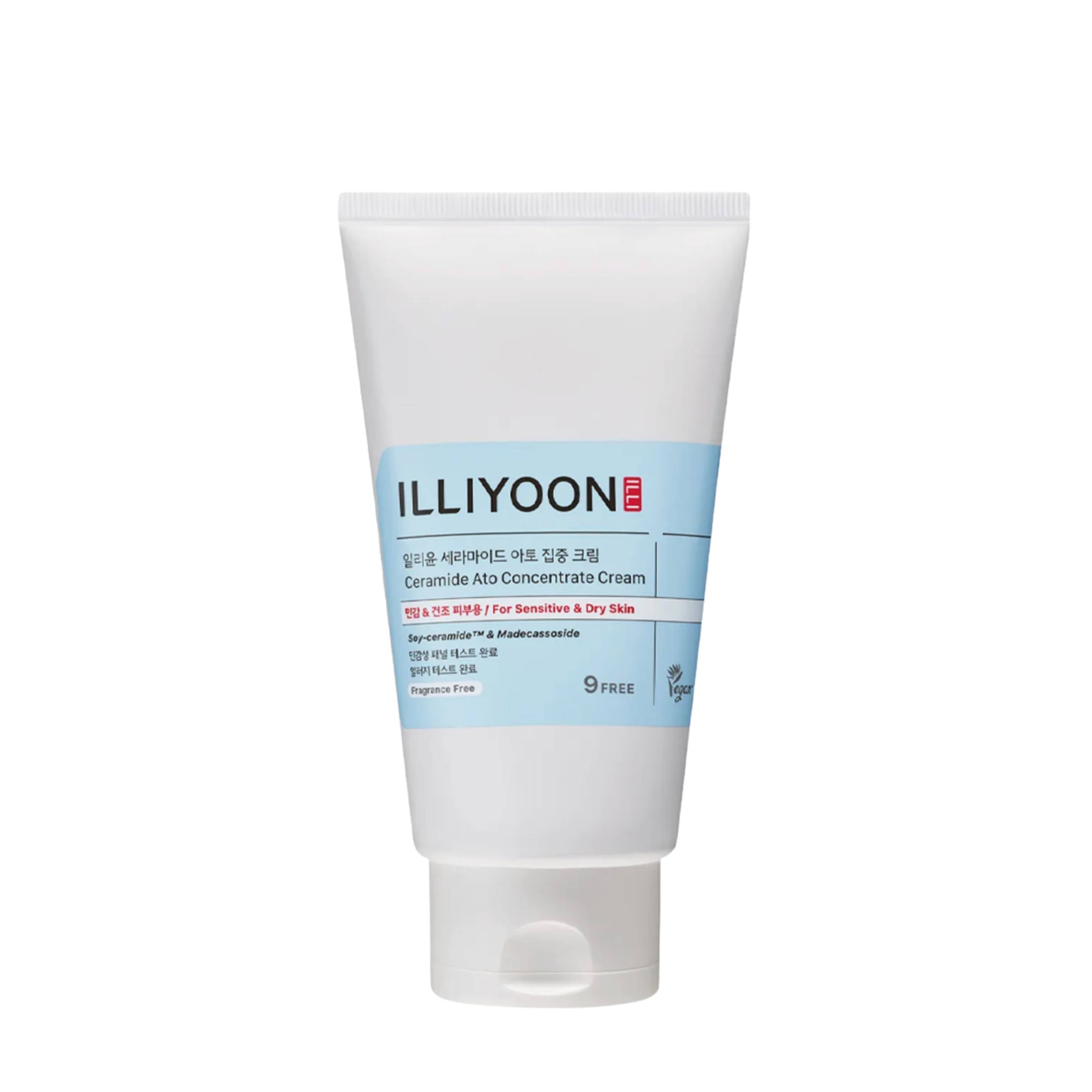 White ILLIYOON cream tube with blue label on a white background