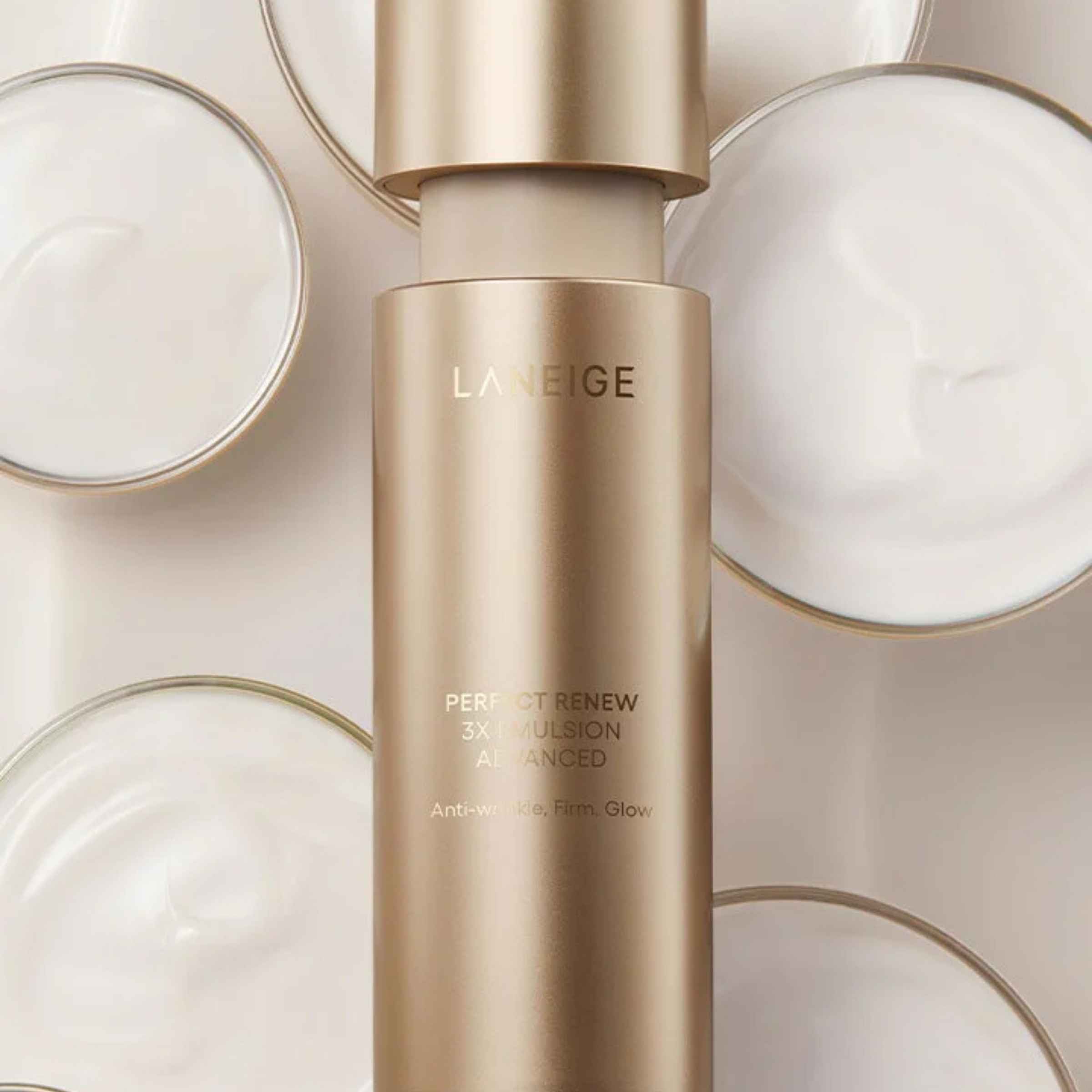 Laneige skincare bottle on a neutral background