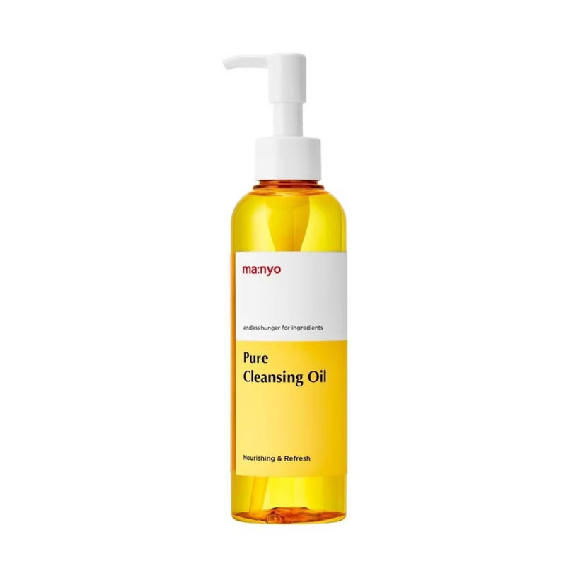 Bottle of Manya Pure Cleansing Oil on a white background