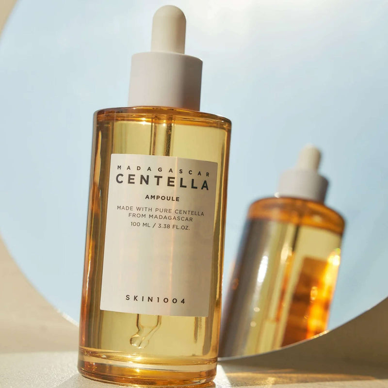 Skint004 Madagascar Centella Ampoule bottle on a light background