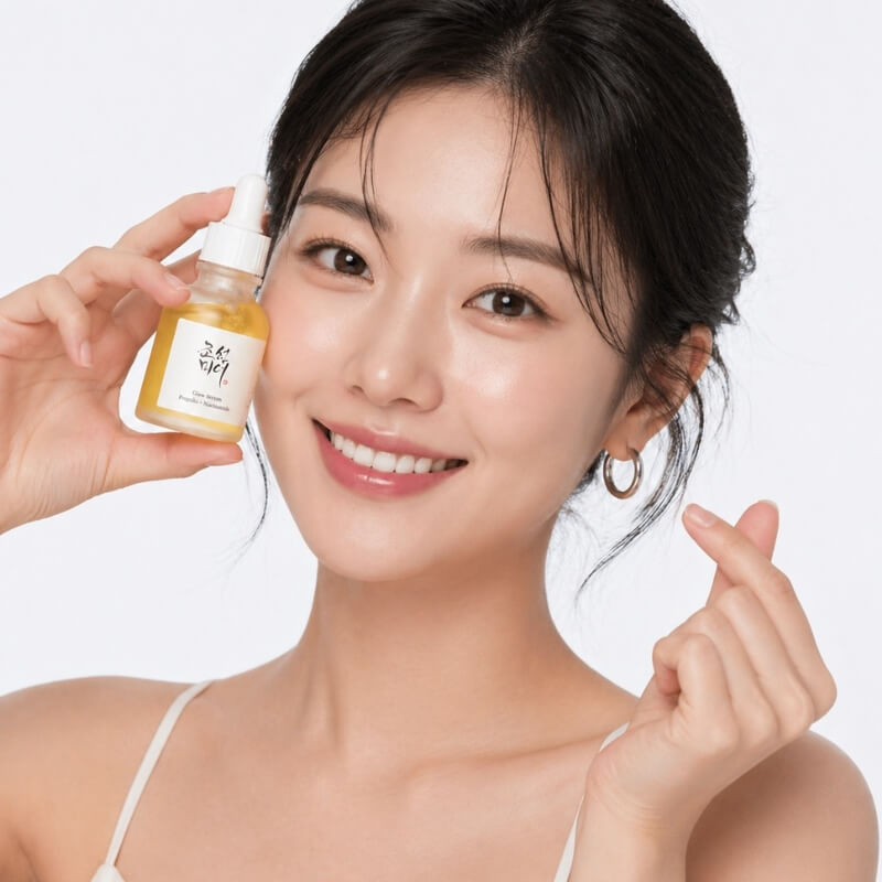 Korean woman holding Beauty of Joseon Glow Serum