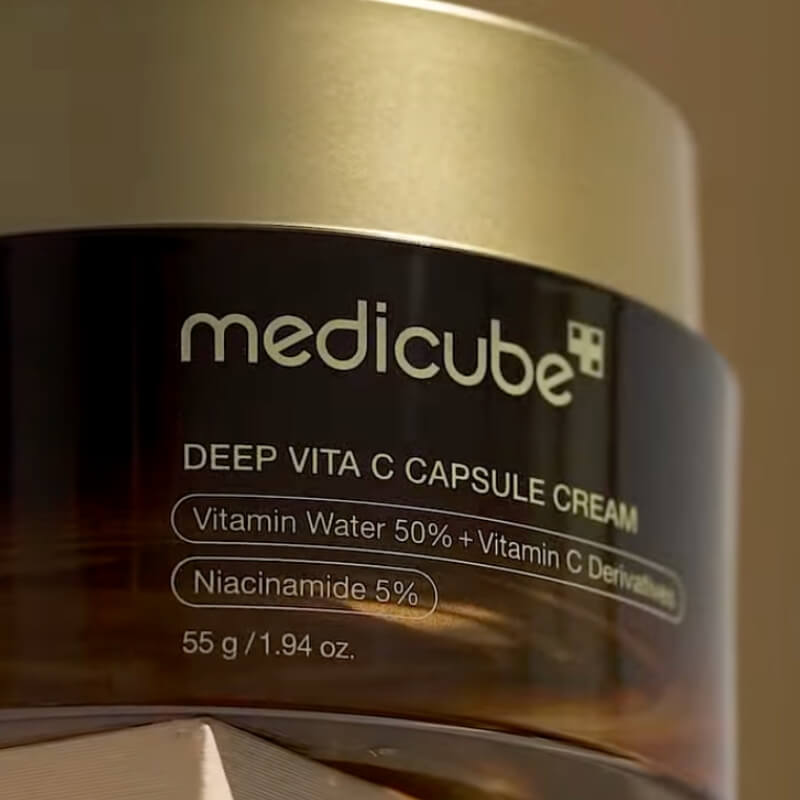 Close up of Medicube Deep Viat C Capsule Cream jar