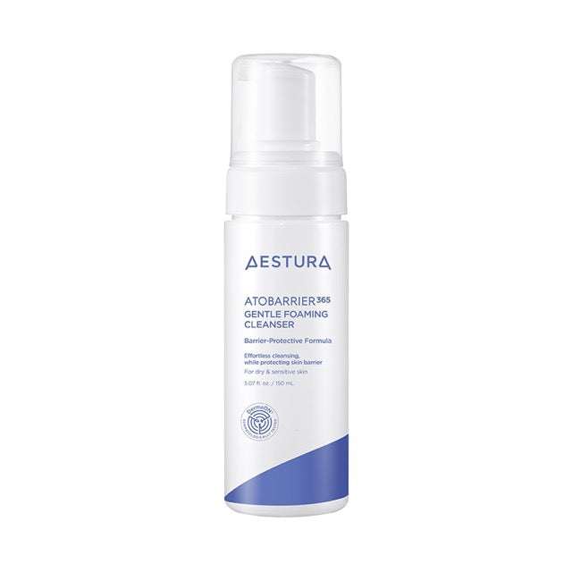 Aestura Atobarrier 365 Gentle Foaming Cleanser bottle on a white background