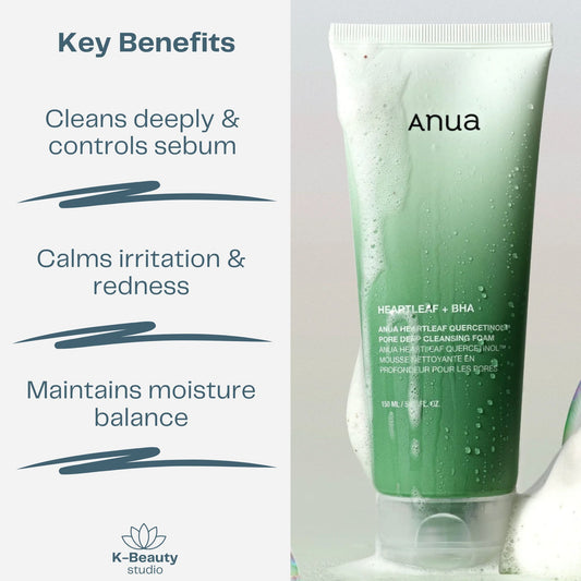 ANUA Heartleaf Quercetinol Pore Deep Cleansing Foam Benefits