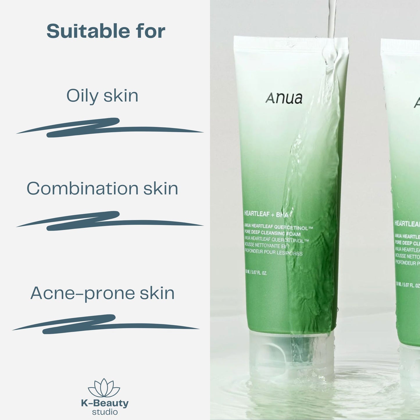 ANUA Heartleaf Quercetinol Pore Deep Cleansing Foam Skin Types