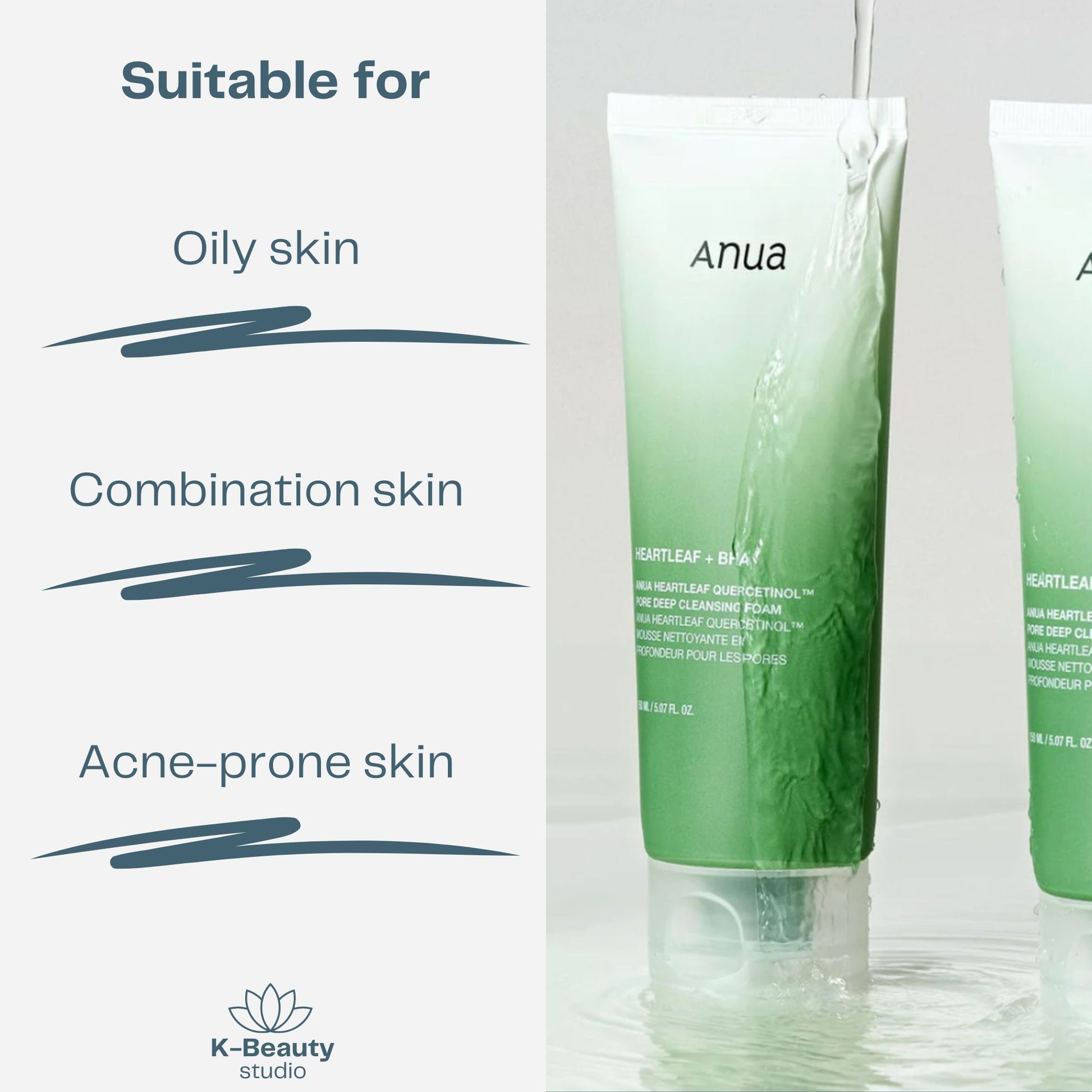 ANUA Heartleaf Quercetinol Pore Deep Cleansing Foam Skin Types