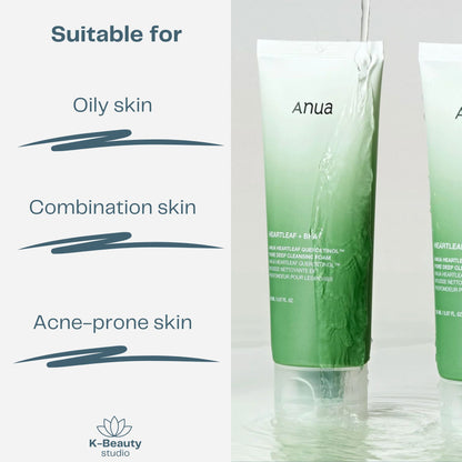 ANUA Heartleaf Quercetinol Pore Deep Cleansing Foam Skin Types