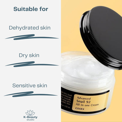 COSRX Advanced Snail 92 All-in-One Cream Skin Types