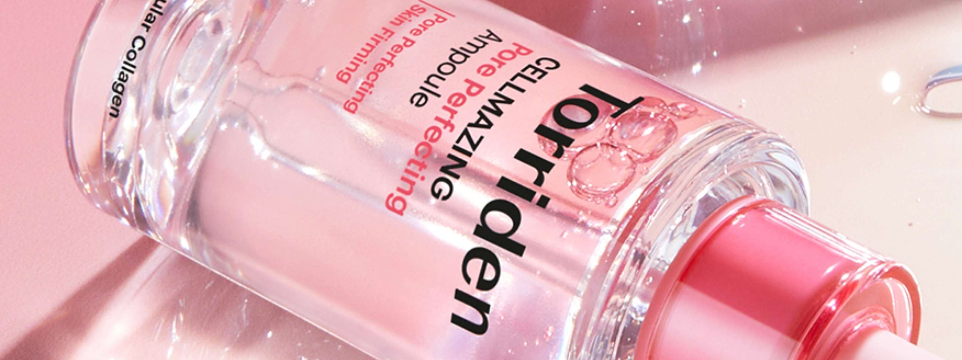 Bottle of Torriden Pore Perfecting Serum on a light pink background