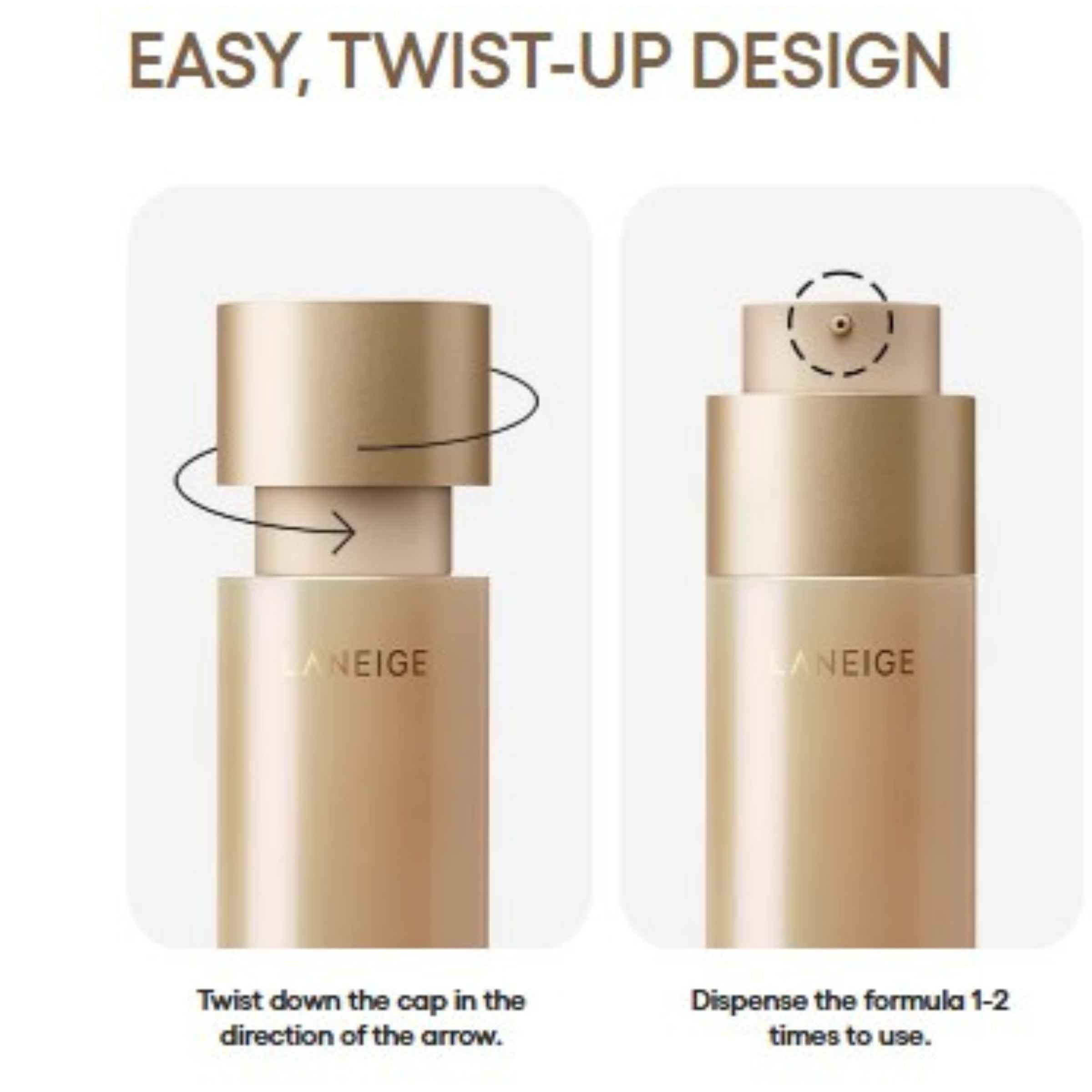 Laneige Perfect Renew 3x Emulsion Advanced_How to twist bottle design