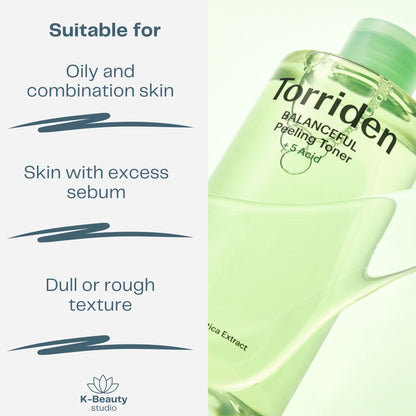 Torriden Balanceful Peeling Toner Skin Types
