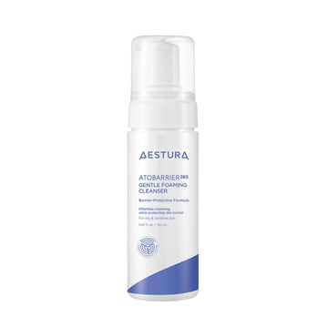 Aestura Atobarrier 365 Gentle Foaming Cleanser bottle on a white background