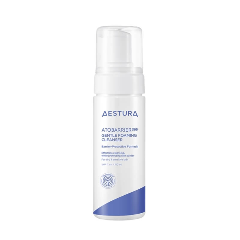 Aestura Atobarrier 365 Gentle Foaming Cleanser bottle on a white background