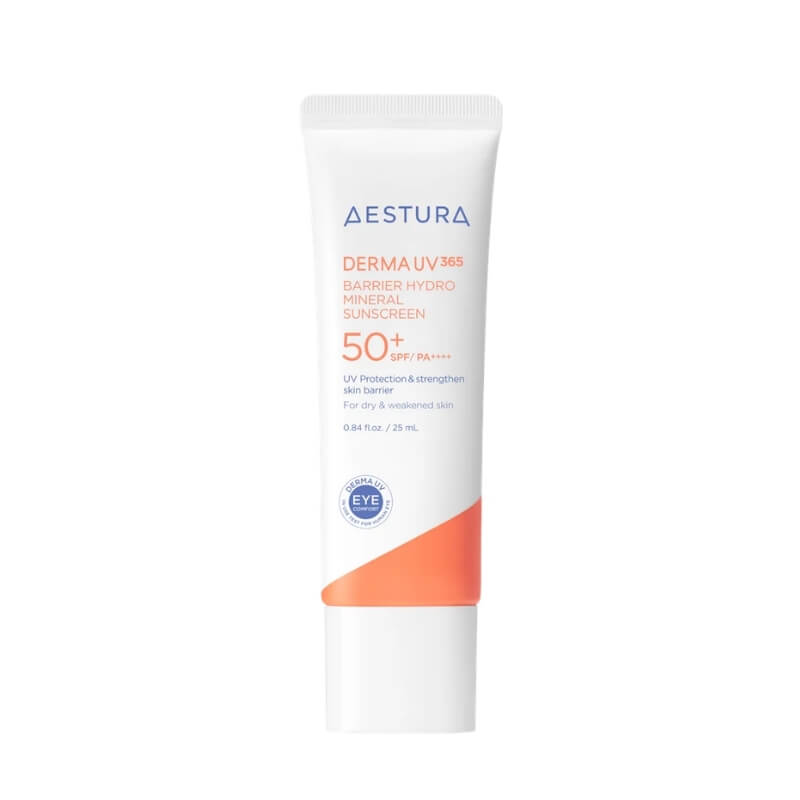 Aestura Derma UV365 Barrier Hydro Mineral Sunscreen on a white background