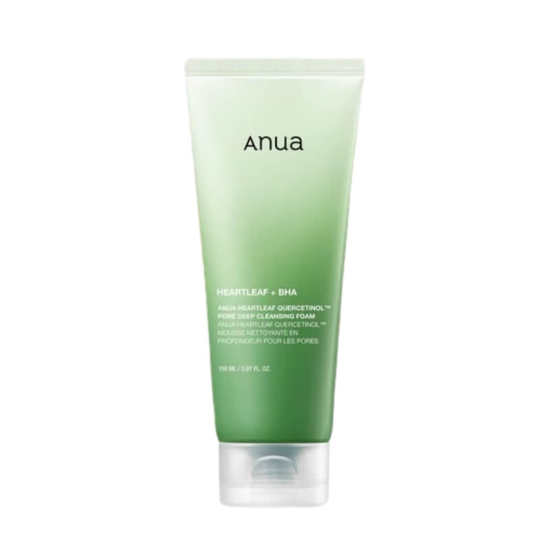 ANUA Heartleaf Quercetinol Pore Deep Cleansing Foam 150ml on a white background