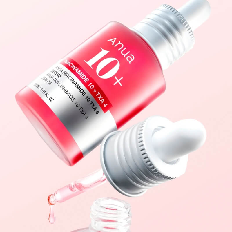 ANUA Niacinamide 10 TXA 4 Dark Spot Serum in K-beauty brightening routine bottle and dropper