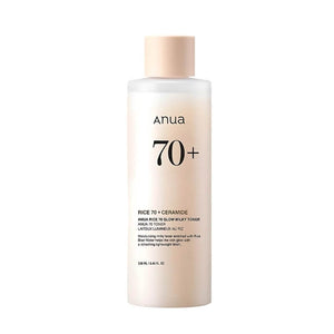 ANUA Rice 70 Glow Milky Toner 250ml on a white background
