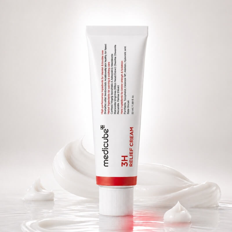 Tube of Medicube 3H Relief Cream on a light background