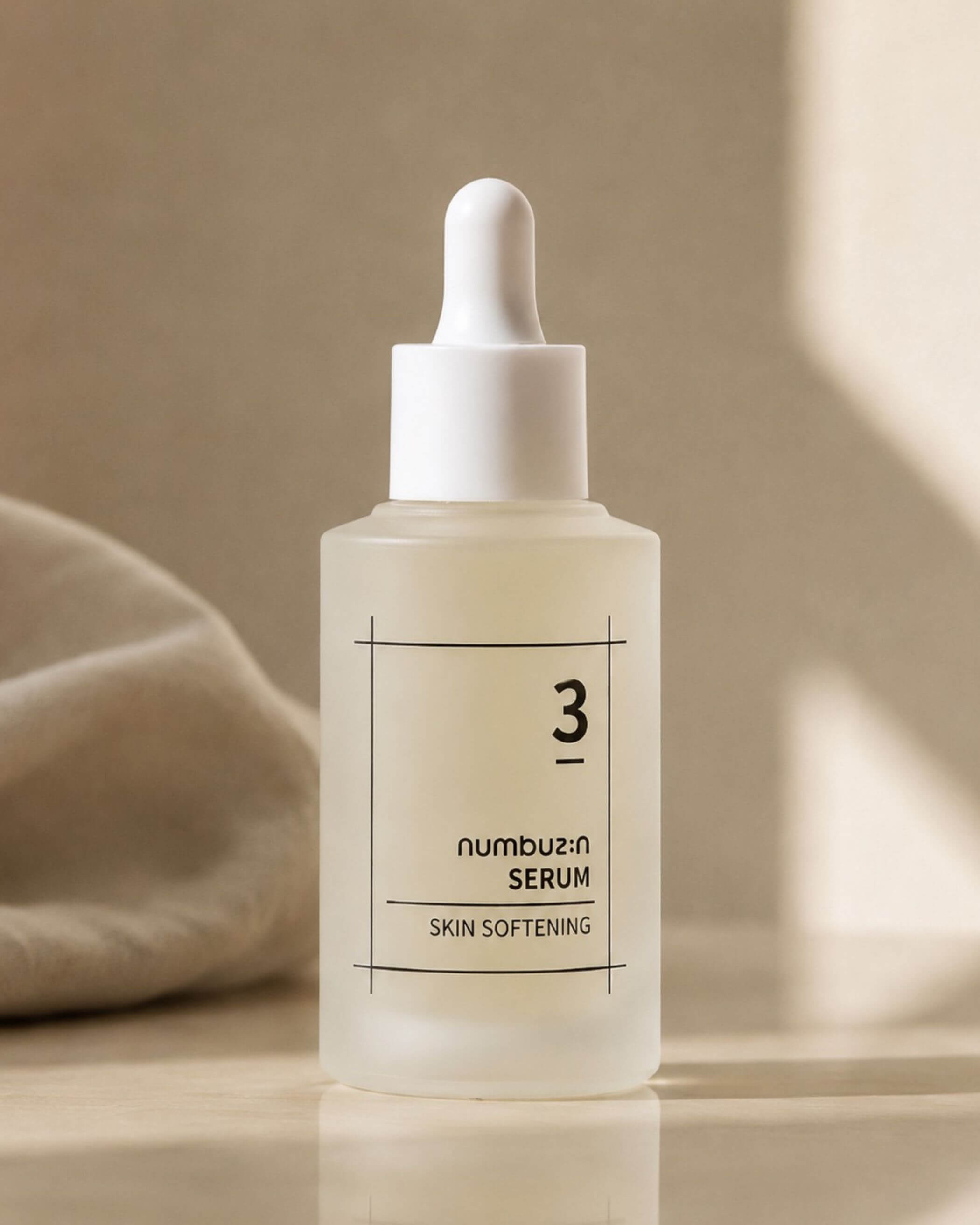 Numbuzin No.3 Skin Softening Serum  on a neutral background