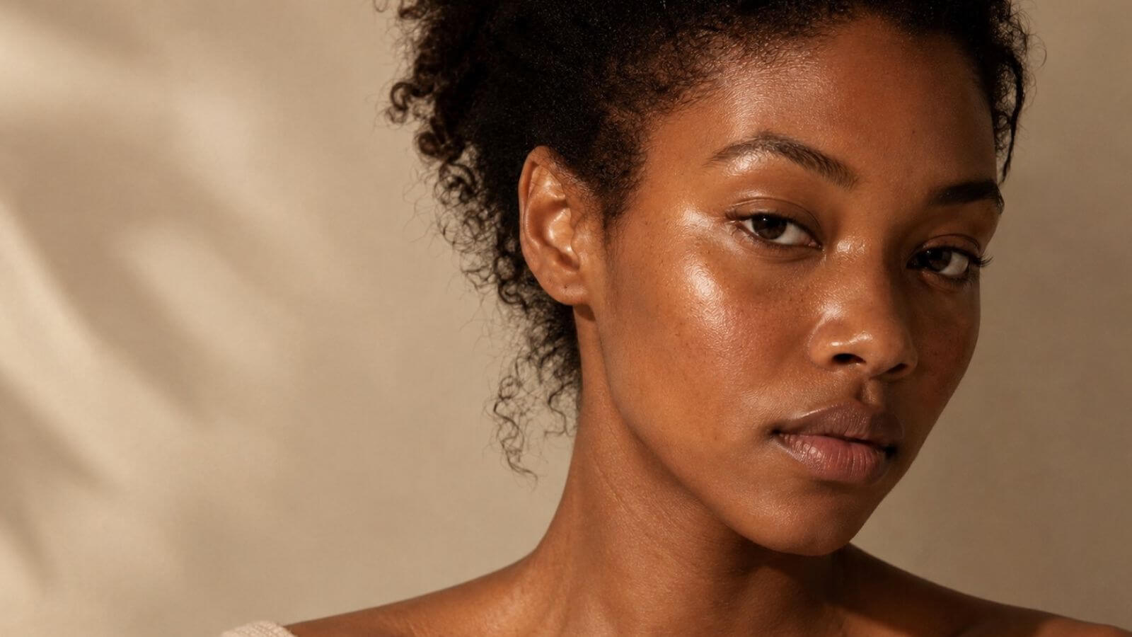 Editorial skincare image for skin with pores and oil