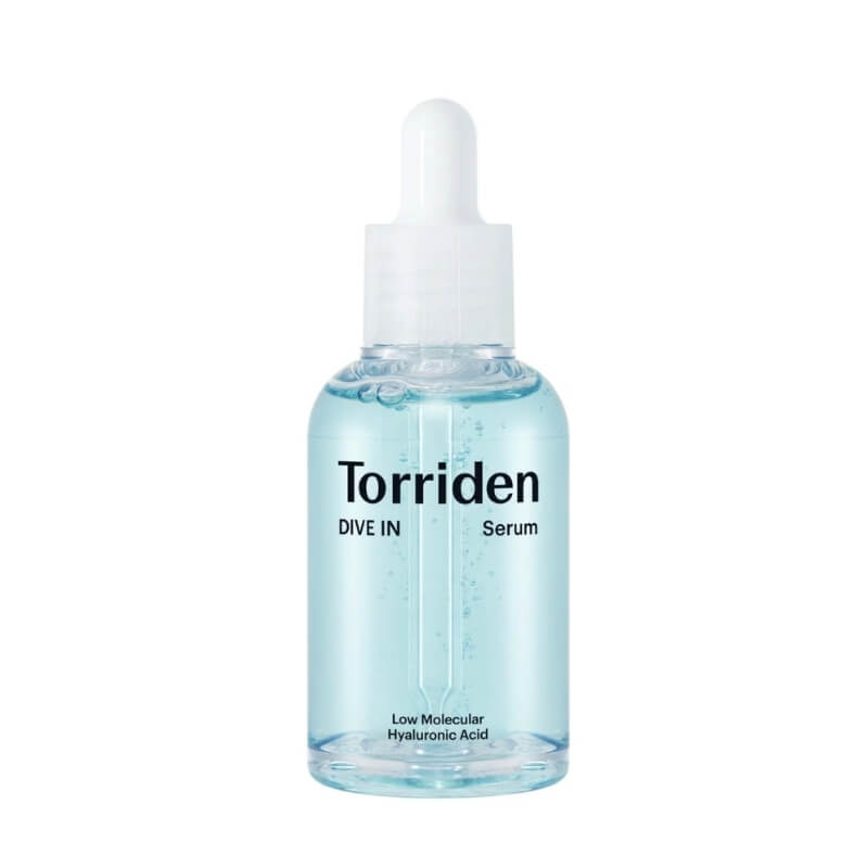 Torriden Dive-In Hyaluronic Acid Serum 50ml on white background - Korean hydration serum