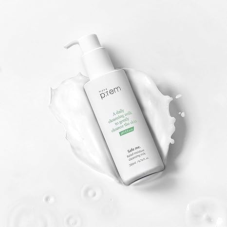 Skincare bottle with pump on a white background